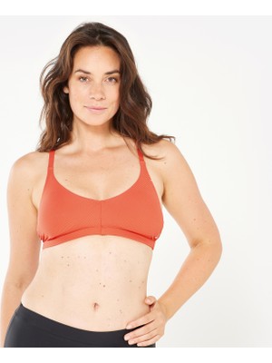 Nabaiji Kadın Sporcu Kesim Yuvarlak Yaka Bikini Üstü - Turuncu - LILA