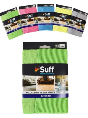 Suff Lavanta Tırtıklı-Telli Bez/sihirli Bez/halı-Koltuk Mikrofiber Bez/zor Kir Bezi (40X40CM)