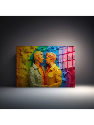 Ena Unity Popart Digital Sanatlar,3d Dekoratif Baskı Yatay Cam Tablo 22