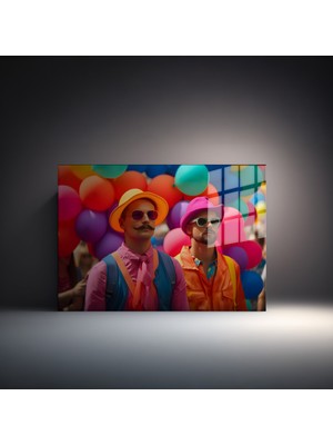 Ena Unity Popart Digital Sanatlar,3d Dekoratif Baskı Yatay Cam Tablo 40