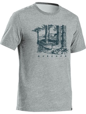 Quechua Erkek Outdoor Tişört - Gri - NH100