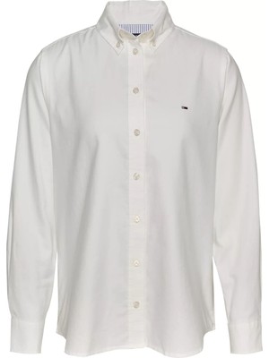 Tommy Hilfiger Kadın Oxford Gömlek - Ekru