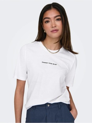 Baskılı T- Shirt Beyaz Beyaz Beyaz Beyaz