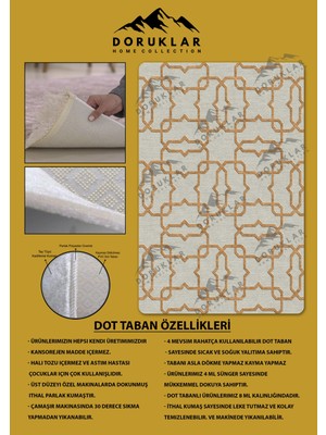 Doruklar Home Collection Kaymaz Taban Yıkanabilir Dijital Baskı Dekoratif Modern Desenli Nesv2 Serisi Dot Taban Halı N2S16