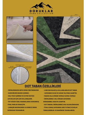 Doruklar Home Collection Kaymaz Taban Yıkanabilir Dijital Baskı Dekoratif Modern Desenli Nesv2 Serisi Dot Taban Halı N2S13