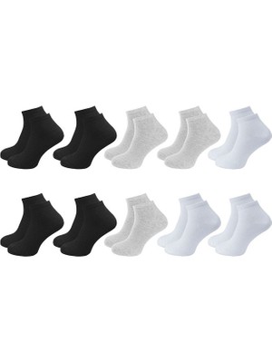 Anthony Jackson 10 Çift Kutulu Bambu Premium Bay-Bayan Patik Çorap - Bilek Boy Kısa Spor Koşu ve Yürüyüş Çorabı