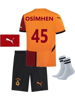 Sidas Sarı-Kırmızı Iç Saha Osimhen 45 Numara Galatasaray. Çocuk Forma Takımı 24/25 Sezon