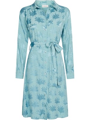 Baskılı Midi Boy Gömlek  Elbise