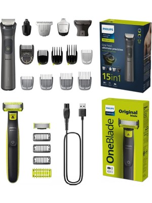 Philips Sıfır Traş, Yüz Saç Vücut Traş ve Bakım Setleri Hepsi Bir Arada Islak ve Kuru Kullanım - Benzersiz Oneblade Teknolojisi Ile