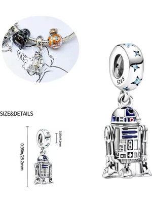 Hector Co Jewellery Star Wars R2 - D2 Droid Charm 925 Ayar Gümüş