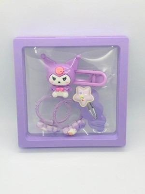 İnderin Kuromili 4'lü Saç Tokası Seti Kutulu (Sanrio-Kuromi)