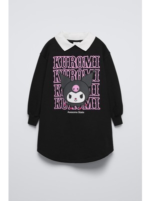 Kuromi Baskılı Sweatshirt Elbise