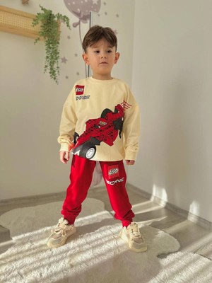 Sacro Kids Oyuncak Baskılı Eşofman-Sweatshirt 2 Iplik Mevsimlik Erkek Çocuk Takım