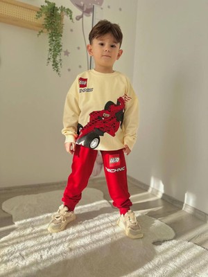 Sacro Kids Oyuncak Baskılı Eşofman-Sweatshirt 2 Iplik Mevsimlik Erkek Çocuk Takım