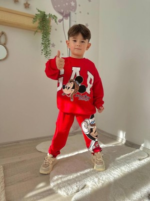 Sacro Kids Gap Mickey Desenli Eşofman-Sweatshirt 2 Iplik Mevsimlik Erkek Çocuk Takım