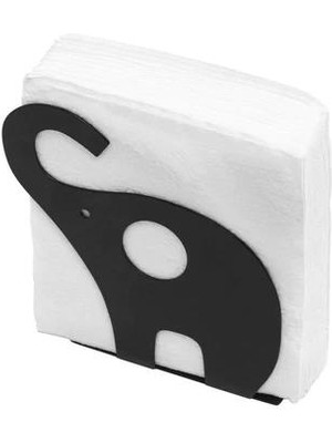 Mavi Trend Metal Fil Figürlü Siyah Peçetelik