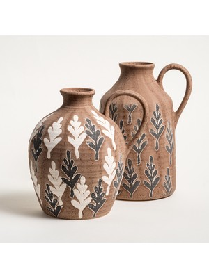 Zsa Zsa Zsu Lızbon Earthenware Vazo 16 x 14 x 23  cm  Kahverengi