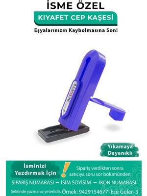 Giftsome Mavi Cep Kaşesi, Elbise İsim Ve Kıyafet, Defter Kitap Kaşesi Anaokulu Kreş Etiket, Öğrenci Kaşesi