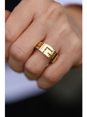 Yenigün Kuyumculuk 14 Ayar Altın Greek Desenli Yüzük