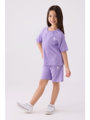 U.S. Polo Assn. U.S. Polo Assn Kız Çocuk Mor Bermuda Takım US1848-C-V62