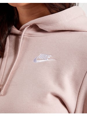 Nike Sportswear Club Fleece Kadın Kapüşonlu Pembe Sweatshirt DQ5793-601