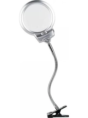 Çerçici 2.5X130 mm 5X24 mm LED Aydınlatmalı Büyüteç,masa Üstü Metal Hortum MANDALLIMG15124C