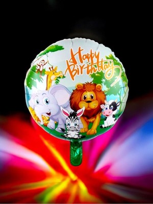 VibeHome Safari Tasarımlı Folyo Balon - Doğum Günü Parti ve Eğlenceli Etkinlikler Için