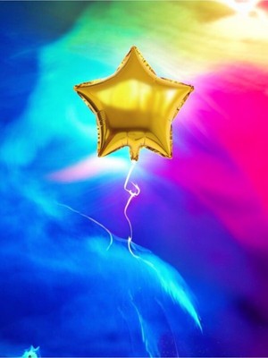 VibeHome Gold Yıldız Folyo Balon - Doğum Günü Parti ve Eğlenceli Etkinlikler Için