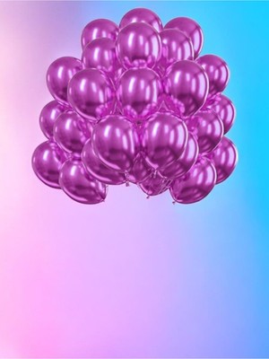 VibeHome Lila Renk 50'li Krom Balon Seti - Doğum Günü Parti ve Eğlenceli Etkinlikler Için