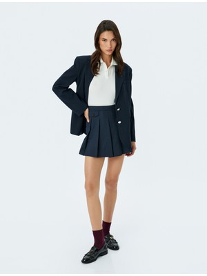 Koton Pileli Yüksek Bel Mini Şort Etek