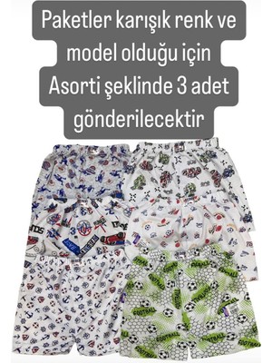 Sdf Karışık Renk ve Model 3lü Erkek Boxer Set 1037