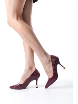 Preshley Kadın Fascino Bordo Rugan Stiletto Topuklu Ayakkabı