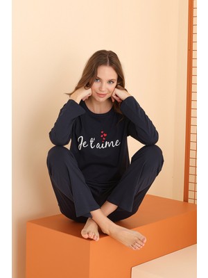 Nbb Lacivert Heart Pijama Takımı