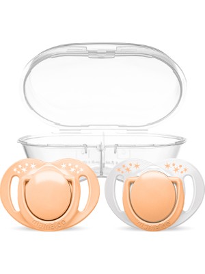 Mamajoo Ortodontik Damaklı Emzik, Powder Blush, 12+ Ay, Emzik Saklama & Sterilizasyon Kutulu, İkili Set
