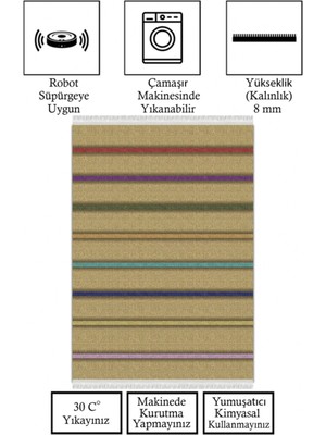 Kaymaz Taban, Makinada Yıkanabilir, Dijital Baskılı, Modern Halı