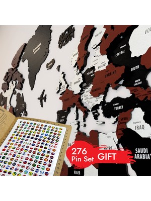 Colorfull World 3 Boyutlu Ahşap Dünya Haritası, Ahşap Duvar Dekoru, Duvar Tablo, Gerçek Dünya Haritası,dünya Haritası