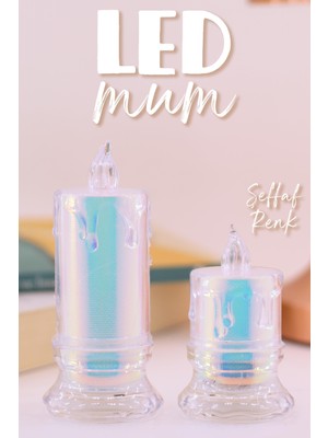 4 Adet LED Mum Simli Tipi Pil Dahil Dumansız Alev Ledli Yapay Dekoratif Mum Işığı PT421-23