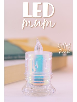 3 Adet LED Mum Simli Tipi Pil Dahil Dumansız Alev Ledli Yapay Dekoratif Mum Işığı Orta PT421