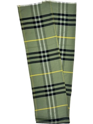 Burberry Ekose Desen %80 Yün,%20 Ipek,kareli Yeşil Siyah Şal 68X246CM