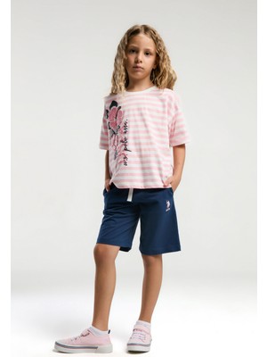 U.S. Polo Assn.. Kız Çocuk Turuncu Bermuda Takım