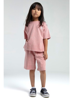 U.S. Polo Assn. Kız Çocuk Pembe Bermuda Takım