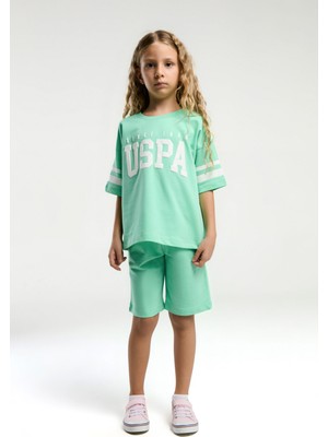 U.S. Polo Assn. U.S. Polo Assn.. Kız Çocuk Kahverengi Bermuda Takım