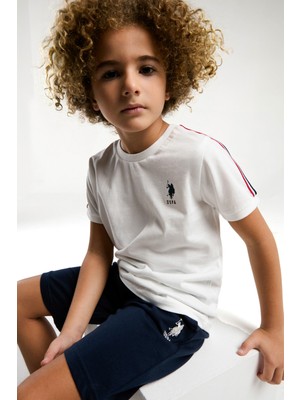 U.S. Polo Assn. U.S. Polo Assn.. Erkek Çocuk Beyaz Bermuda Takım