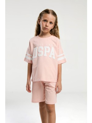 U.S. Polo Assn. Kız Çocuk Pembe Bermuda Takım