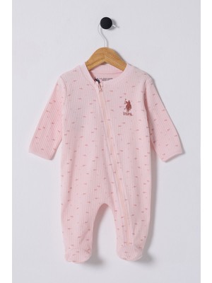 U.S. Polo Assn. Kız Bebek Pembe Tulum