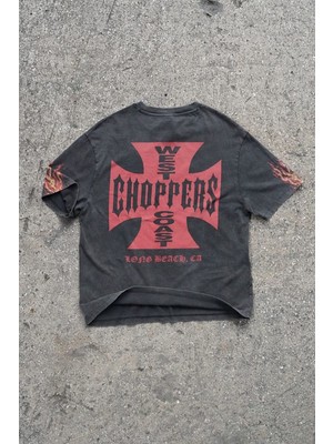  West Coast Choppers  \'\' Hot Road\'\' Oversize Yıkamalı T-Shirt