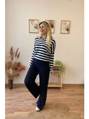 Aychayla Pens Detaylı Esnek Palazzo Pantolon