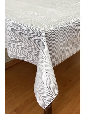 Pvc Şeffaf Kaplamalı Silinebilir Muşamba Masa Örtüsü ÇIZGILI_1032-F