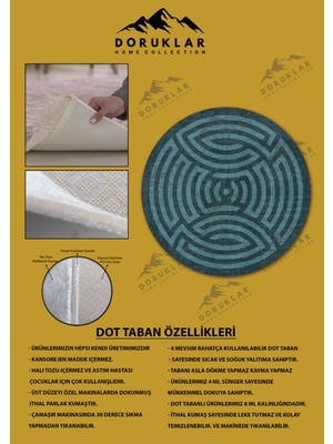 Doruklar Home Collection Kaymaz Taban Yıkanabilir Dijital Baskı Dekoratif Modern Desenli Maze Serisi Dot Taban Halı MZ06