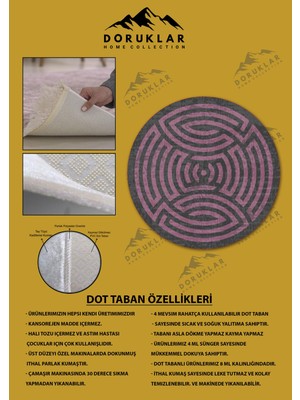 Doruklar Home Collection Kaymaz Taban Yıkanabilir Dijital Baskı Dekoratif Modern Desenli Maze Serisi Dot Taban Halı MZ10